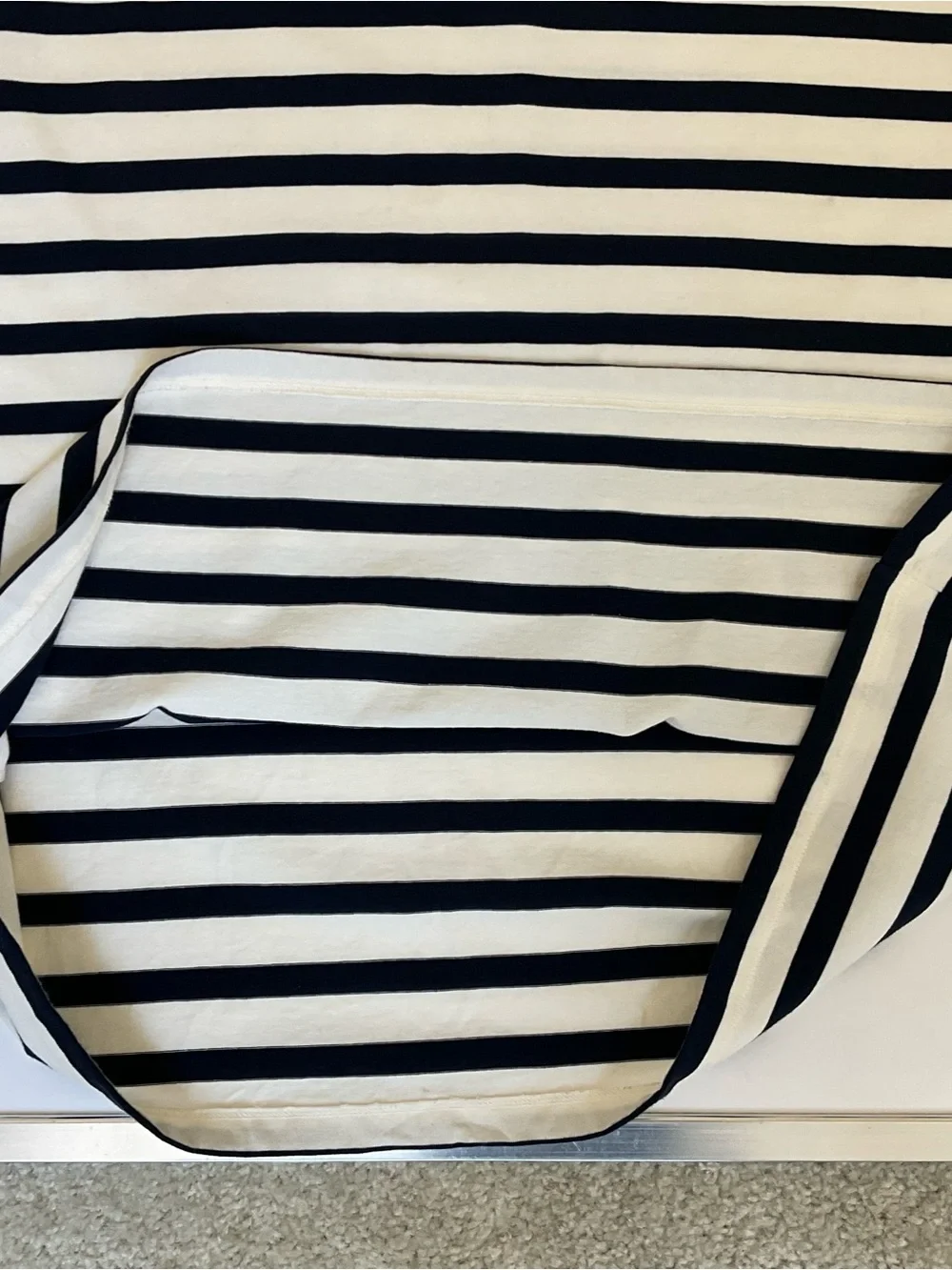 J. Crew Striped Scoop Neck Navy & White Short Sleeve Maxi Dress M